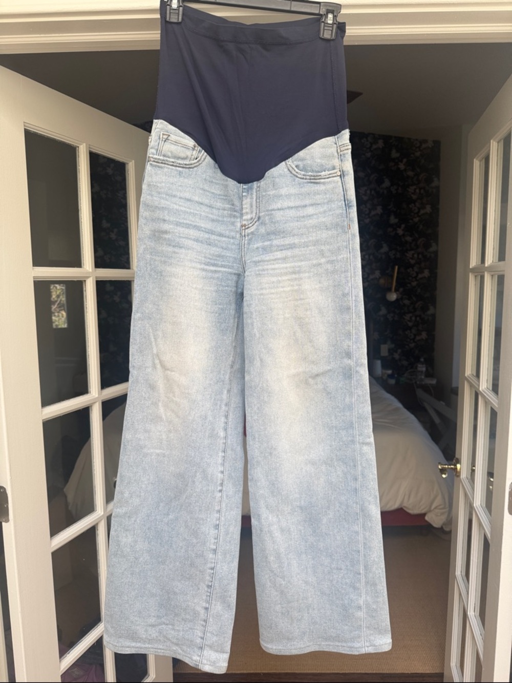 Pinkblush Maternity light blue wide leg stretch jeans - Size 25